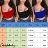 Sexy Femmes solides Tanks Strappy Vest Crop Top Summer manches Slash Tanks Neck Beach Femmes Sport Débardeurs