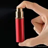 Gładka butelka perfum aluminiowa 5ml Refillable Atomizer Atomizer Travel Butelki Zapach Butelki Spray Home Zapach Butelki BH2185 TQQ