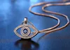 Blue Evil Eye Pendant Halsband Lyx Kristall CZ Nyckelhalsband Silver Rose Gold Smycken Third Eye Zircon Halsband Mode Födelsedagspresent