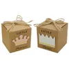 Creative 50Pcs Kraft Paper Gift Box Candy Boxes Decorations Wedding Favors and Gifts Box for Guests Party Supplies 5.3*5.3*5.3cm