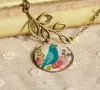 Mode-oiseau À La Main Bleu Oiseau Pendentif Collier Fée Ethnique Chandail Chaîne Pendentif Collier Temps Gem Collier DHL Cadeau De Noël