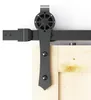 블랙 스틸 슬라이딩 헛간 도어 하드웨어 트랙 세트 키트 독특한 삼각형 다트 나침반 중공 컷