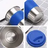 Tazze da caffè in acciaio inossidabile 304 da 12 once Coperchio in silicone antiscottatura Bicchieri Thermos Bicchieri Tazze da caffè sottovuoto isolate con coperchio DBC BH3737