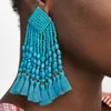 Dvacaman Large Swing Drop Earrings Boho Ethnic Dangle Earrings Big Tassel Fringed Statement Jewelry Whole Accessories1273a