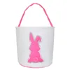 12Styles Pasen Basket Sequin Konijn Manden Canvas Pasen Tote Gift Carry Eggs Candy Bag Pluche Ronde Bodem Opslag Handtassen GGA3028-2