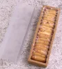 23 * 6.2 * 4.9cm Macaronboxar med frostat plastläckskikt Typ Mooncake Cookies Biscuit Packing Box
