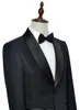 Skräddarsydda Svart Män Bröllop Tuxedos Embossing Groom Tuxedos Utmärkt Men Blazer 2 Piece Suit Prom / Dinner Jacket (Jacka + Byxor)