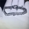 Bracciale tennis a forma di T 5A cubic zirconia Braccialetti di fidanzamento in oro bianco riempito per accessori da sposa da donna