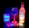 Kleurrijke Ronde Onderzetters Vervangbare Batterij LED Lichte Flesstickers Mode Party Cup Bodem Sticker Populaire SN1011