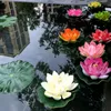 18 cm Pływający Lotos Sztuczny Kwiat Wedding Home Party Dekoracje DIY Lily Water Lily Mariage Fałszywe rośliny Basen Decor staw LX1502