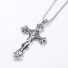 Antique argent traditionnel grand Crucifix pendentif colliers croix médaillon collier N1656 24 pouces 20 pcs/lot