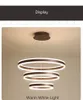 Lampadario moderno semplice a LED Cerchio Illuminazione moderna Ristorante Anelli in acrilico Lampade a sospensione Lampade a lustro Soggiorno 40 cm 60 cm 80 cm