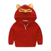 Mudkingdom Boys Girls Animal Shaped Hooded Jackets Toddler Fleece Coats Kids Zipper Candy Color Outerwear Girl Winter Clothes