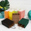 5 Pcs/pack Recyclable Kraft Papier Sac Cadeau Sac Avec Poignées Boutique Magasin Emballage De Noce Sac À Main Shopping