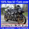 바디 + 탱크 KAWASAKI ZX1000 CC ZX (10) R ZX10R 2004 2005 214MY.0 ZX10R 04 05 ZX1000C 1000CC ZX 10R 04 05 ABS 바람막이 키트 위장 회색