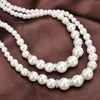 Double Layer Pearl Necklace Women Pearl Beaded Necklace Gift for Love Friend Gold Silver Fashion Jewelry Accessories