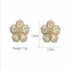 Clip-on vis arrière Bettyue Est vif charme fleur apparence multicolore choix cubique Zircon éblouissant boucle d'oreille romantique bijoux 277G