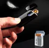 Mini Elektrikli Dokunmatik Algılama Çakmak Metal Rüzgar Geçirmez Isıtıcılar Ince USB Şarj Edilebilir Sigara Erkekler için Tam Ekran Çakmak Gadget'lar