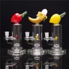 8 polegadas narguhs color frut bong bong banana tubo tubo recyecler plataforma com 1 tigela incluída