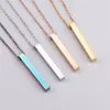 Collier pendentif vierge en acier inoxydable pour hommes et femmes, chaîne arc-en-ciel en or et argent pour gravure au Laser, colliers DIY, offre spéciale