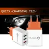 Charge rapide QC 3.0 chargeur adaptatif rapide intelligent 3 ports USB adaptateur Flash pour téléphone portable prise US EU chargeur USB pour Xiaomi Samsung Huawei