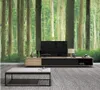 wallpaper wood paneling Nordic hand-painted oil painting woods forest TV background wall painting