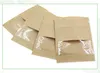 Kraft Paper Bag with Clear Window Food Storage Bag Resealable Proofing Pouches Smell Proof Sample Stuff Tea Coffee Packet