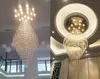 Modern Luxury LED lustres K9 Crystal Lamps Rotary staircase chandelier Living room villa lobby Lights For Chandeliers LLFA
