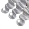 Peruvian Human Hair 3 Bundles 1BGrey Body Wave Virgin Hair 1B Grey Ombre Hair Products 1026inch Wefts Yirubeauty1792650