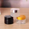 5G/5 ml 10G/10 ml Cosmetische lege pot oogschaduw Make -up gezicht Crème Container fles met zwart zilvergouden deksel en binnenkussen 0131