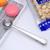 Universal Healthful Cooking 1 Cup Tool Stainless Ground Coffee Measuring Scoop Spoon with Bag Sealing Clip Kitchen Good Helper EEA1256-1