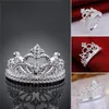 Bague double couronne en argent sterling plaqué zircon DJSR630 Taille US 7 ; Bague classique en argent 925 pour femmes, avec pierres latérales, bijoux