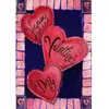 12.5''x18'' 3 Hearts For Valentine's Day Garden Flag Love Heart Banner Decorations