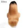 Parrucca di capelli umani Ombre Parrucche di capelli umani colorate frontali in pizzo con frangia T1B / 99J T1B / 27 Parrucche anteriori in pizzo peruviano Nodi candeggiati Remy
