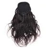 Amazing Black Wavy Curly Ponytail Hairpieces Wrap Around Clip In Virgin Human Hair Drawstring Ponytail Hair Extension Natural Color