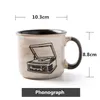 Criativo retro câmera cerâmica canecas fonógrafo telefone tv conjunto copos escritório café da manhã leite caneca de café para amigo presente cup245c