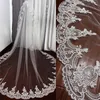 Cheap Wedding Veils Appliqued Edge Custom Made Long Bridal Veil Single Layer Tulle Chapel Length Head Dresses Hot Sell