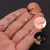 Silver And Gold Color 20gx8mm Nose Piercing Jewelry Cz Hoop Nostril Ring Flower Helix Cartilage Tragus Earring