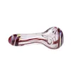 Cachimbo manual para fumar de 3,8 polegadas com listra vermelha, vidro de borosilicato de alta qualidade e tigela profunda - elegante e durável