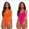 Neon einteiliger Badeanzug Solid Mesh Swimear Bandage Monokini Sexy Badeanzug High Cut Biquini Brasilianische Frauen Badeanzug