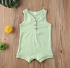 Baby Girl Romper Sleeveless Toddler Girl Rompers Cotton Children Vest Jumpsuits Solid Kids Climbing Clothes Summer Baby Clothing DW6389