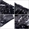 Women Sexy Pu Patent Leather Bandage Skinny Shorts High Waist Lace Up Pvc Latex Solid Color Package Hip Capris Nightclub