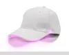 Diseñador LED Gorras de béisbol Algodón Negro Blanco Marrón Brillante Luz LED Gorras de bola Brillan en la oscuridad Sombreros ajustables Snapback Sombreros de fiesta luminosos