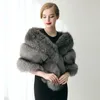 Liva Girl Damska Faux Fur Collar Szal Szary Kolor Miękkie Naśladowane Futro Szaliki Sexy Pani Zima Moda Duży Cal