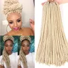 6 pakietów Pełna głowa Dreadlock Blond Syntetyczne Przedłużanie Włosów Szydełkowe Warkocze Miękkie Faux Locs Syntetyczna oplatanie Dreadlock Free Express Shipping