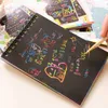 Note à gratter Carton noir créatif bricolage dessiner des notes de croquis pour enfants jouet cahier coloriage dessin carnet de notes fournitures C56599839368