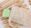 Sac de savon fait main en coton et lin bain de douche moussant sac de bain naturel sac de savon de douche en sisal XD20313