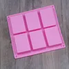 Silicone soap molds 6 Hole Rectangle DIY Baking Mold Tray Handmade Cake Biscuit Cookie Candy Chocolate Moulds baking Tools Food Craft making