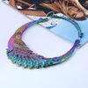 Luxus übertrieben farbenfrohe Pfau Halsketten Vintage Chinese Style Dragon Chokers Ethnische Fashion Party Schmuckgeschenke Einzelhandel Großhandel Großhandel