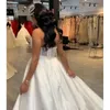 2020 New Sexy White Jumpsuits A Line Wedding Dresses Sweetheart Sheer Lace Satin Overskirts Detachable Crystal Bridal Gowns Pants Suit